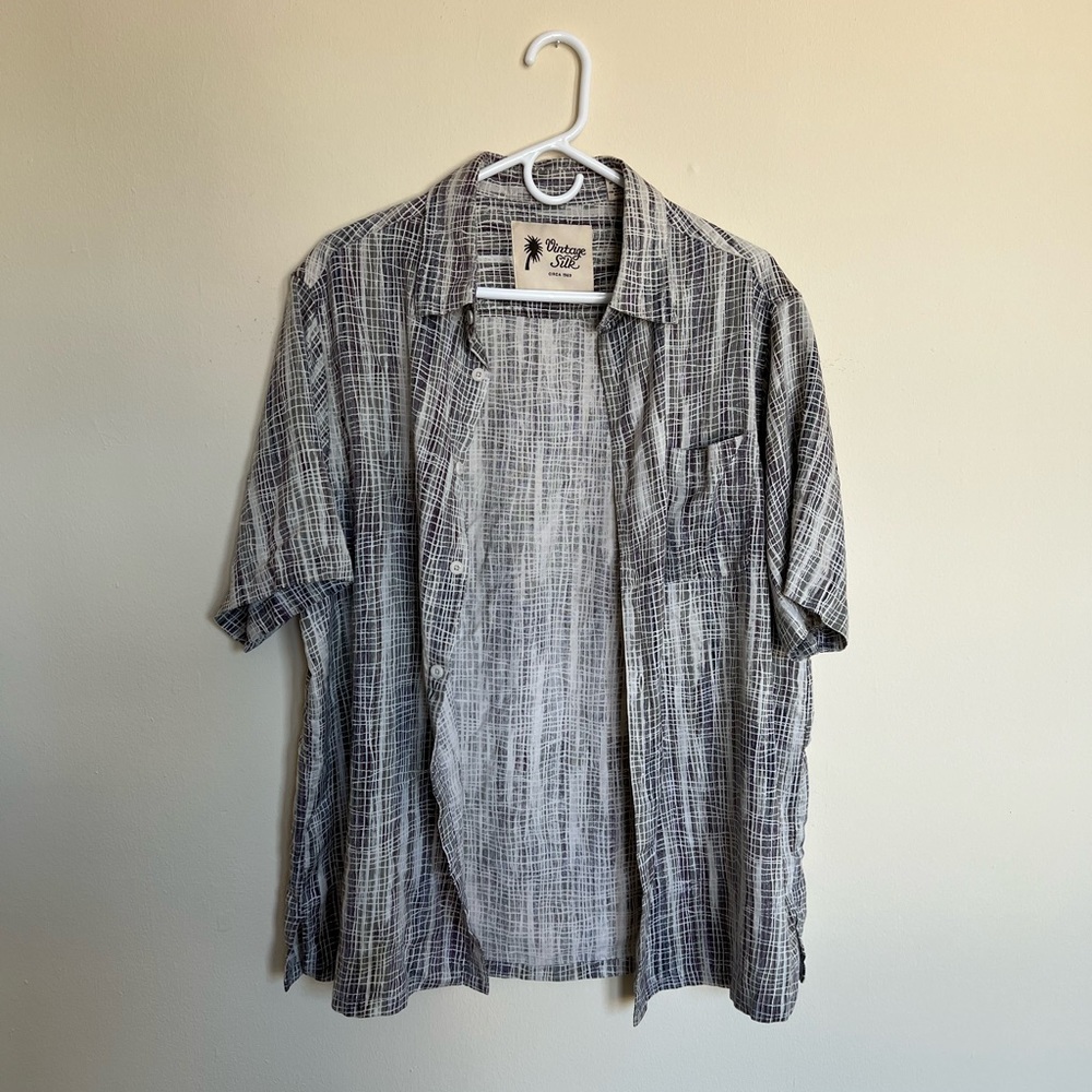 Vintage Silk Short Sleeve Button Down